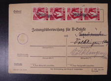 Saarland 1947, 4x 20 Pf auf
