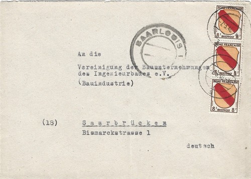 Saarland brief notstempel - brief,