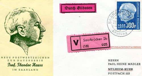 Ersttagsbriefe saar 1948 bis - 1948,