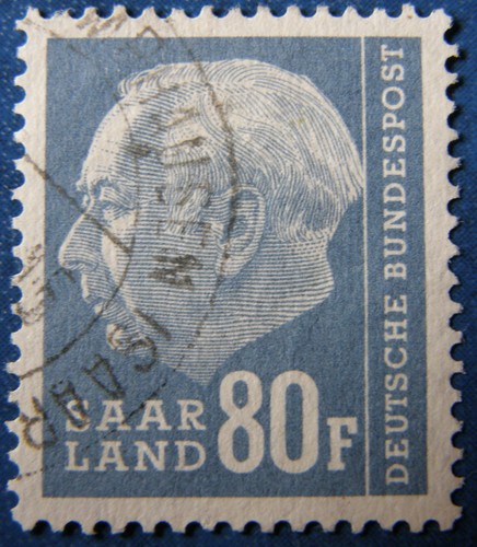 Saarland 1957 heuss ii - saarland, 1957---heuss