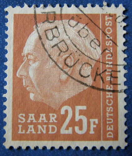 Saarland 1957 heuss ii - saarland, 1957---heuss