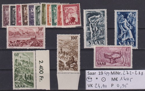 Saarland 1949 272 288 - saarland,