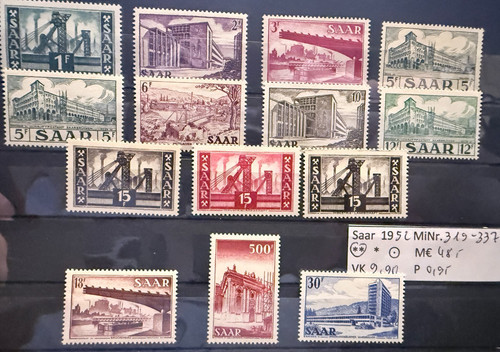 Saarland 1952 319 337 - 1952, mi.-nr.