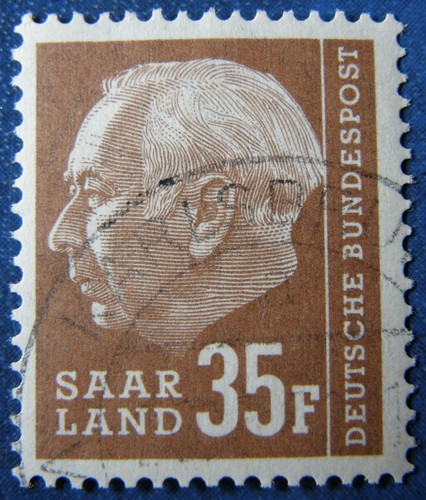 Saarland 1957 heuss - saarland, 1957---heuss
